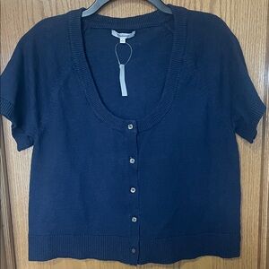 NWT Madewell Blue Button up Knit Sweater